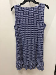 Sleeveless Ruffle Trim Dress in Rope Pattern Print by LuLu B