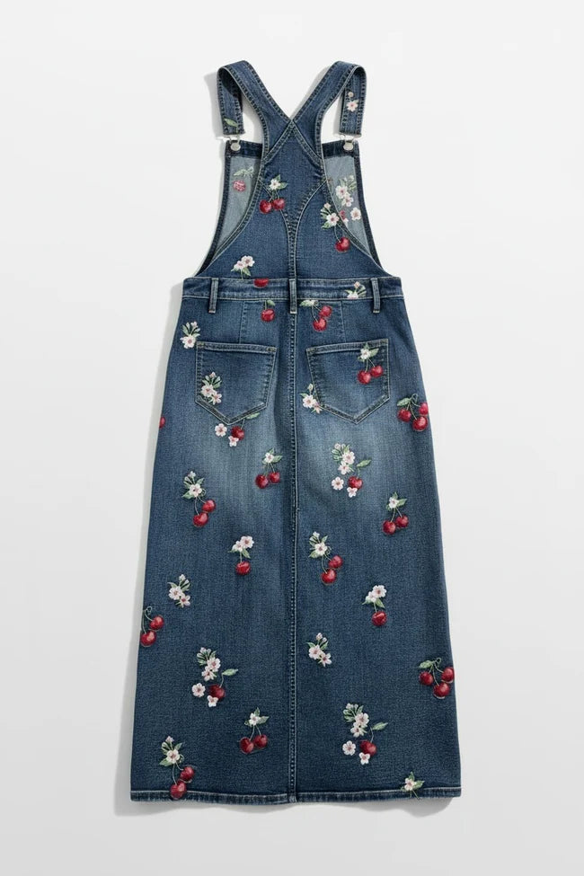 Sarah Overall Dress in Cherry on Top by Driftwood Jeans