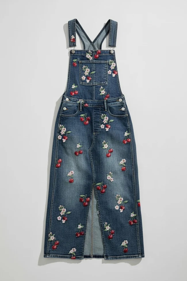 Sarah Overall Dress in Cherry on Top by Driftwood Jeans