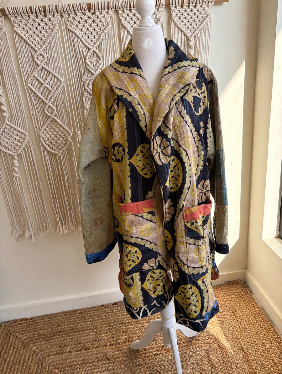 Fine Kantha Drifter Coat #215 by Kantha Bae