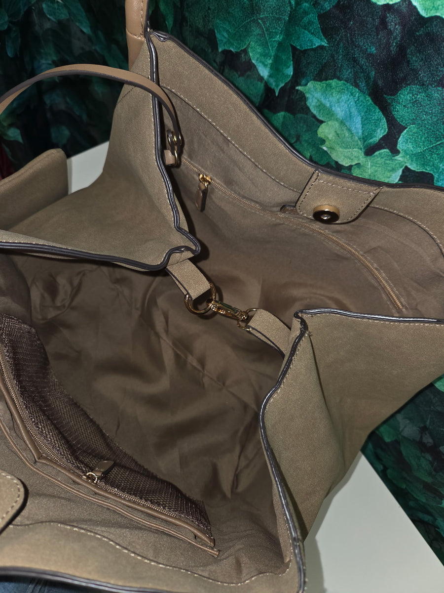 Joan & David Double Handle Faux Suede Tote Robin Boutique