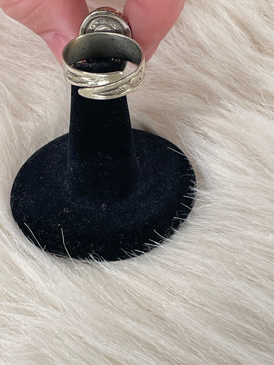 Small Skull Carved in Adjustable Ornate Ring