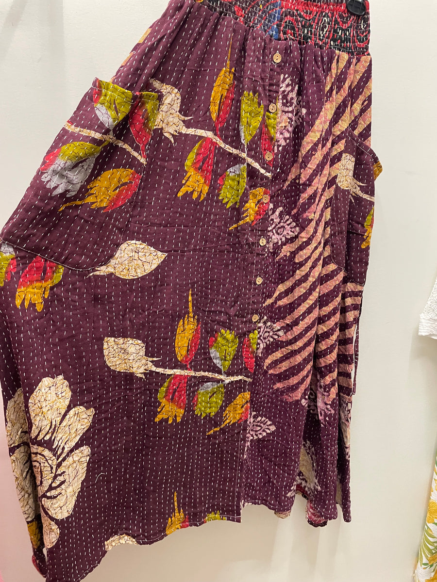 Pareo Kantha Butterfly Cargo Skirt #206 by Kantha Bae