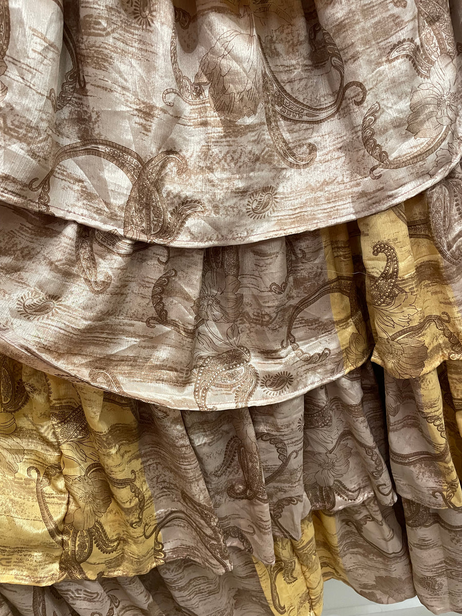 Rasgulla Sari Venus Ruffle Maxi by Kantha Bae Robin Boutique 