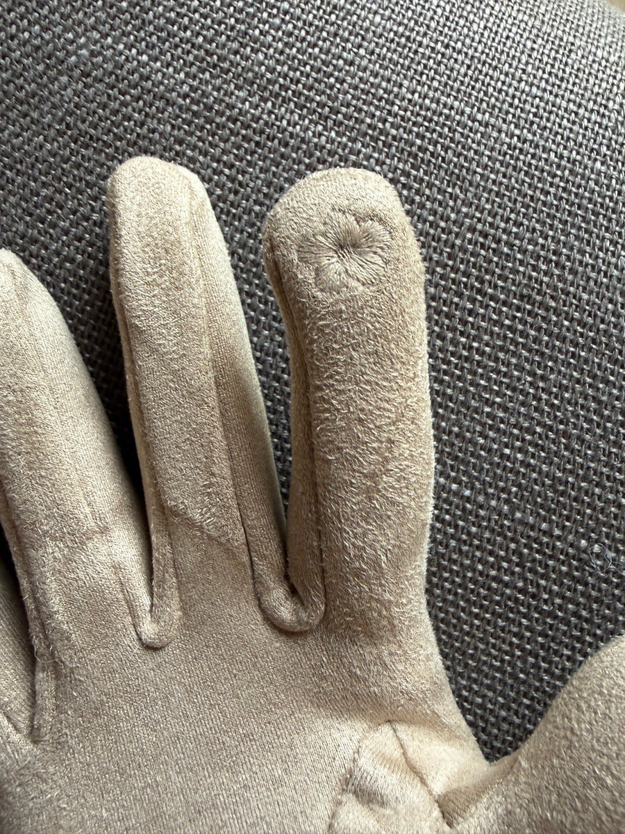 Colorful Soft Touch Screen Gloves with Fake fur cuffs