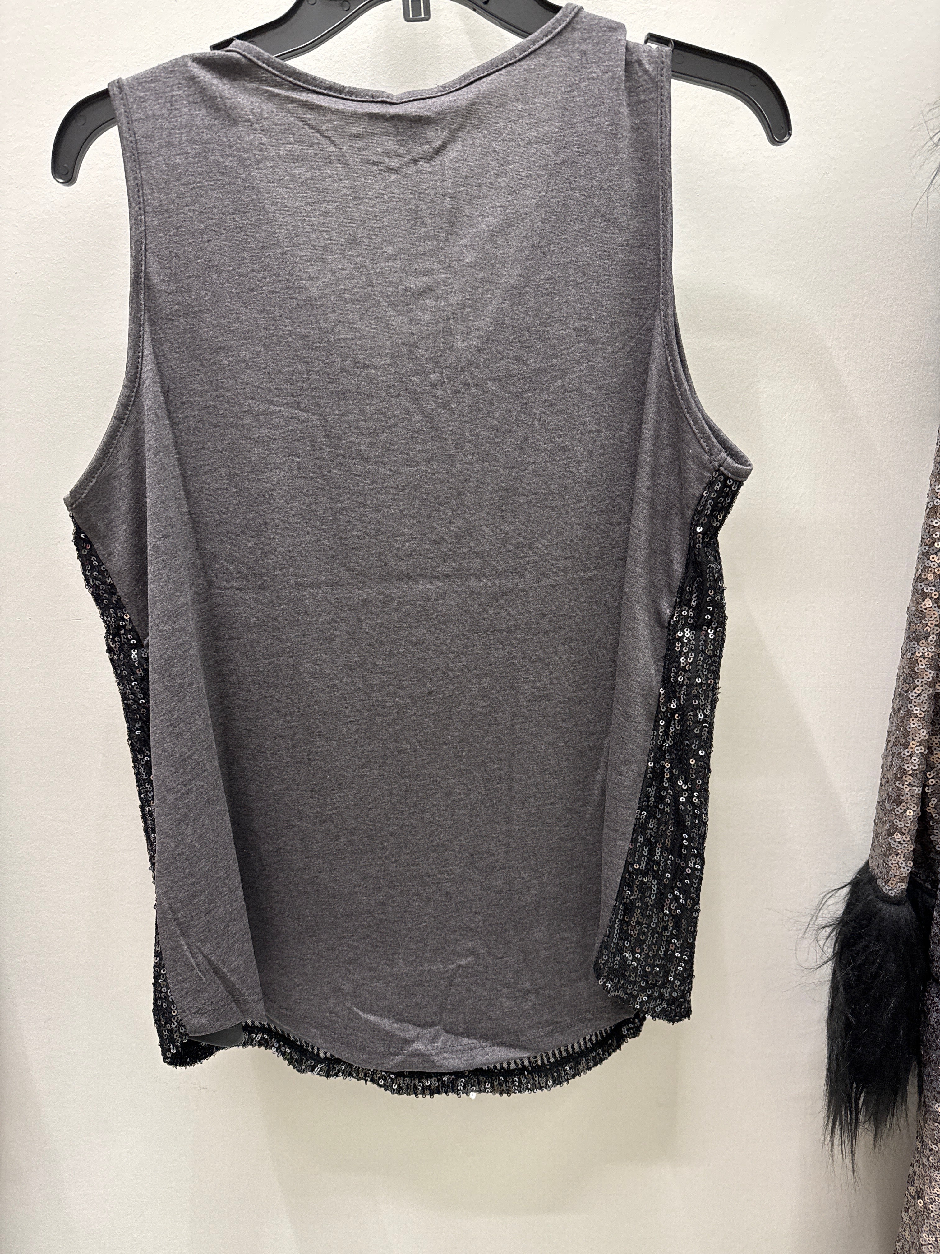 Sleeveless Sequin Evening Tank Top