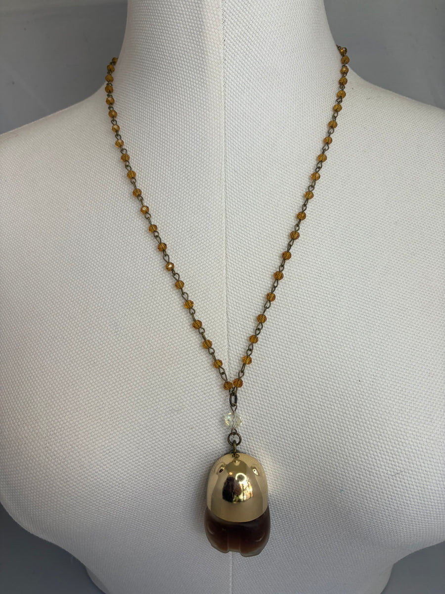 Vintage Ladybug Parfum Bottle Necklace by Gina