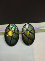 Stained Glass Acrylic Earrings by The Vintage Jewel
