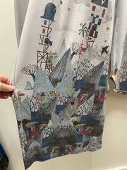 Palazzo Knit Pant in Meow-Dieval Print by Inoah