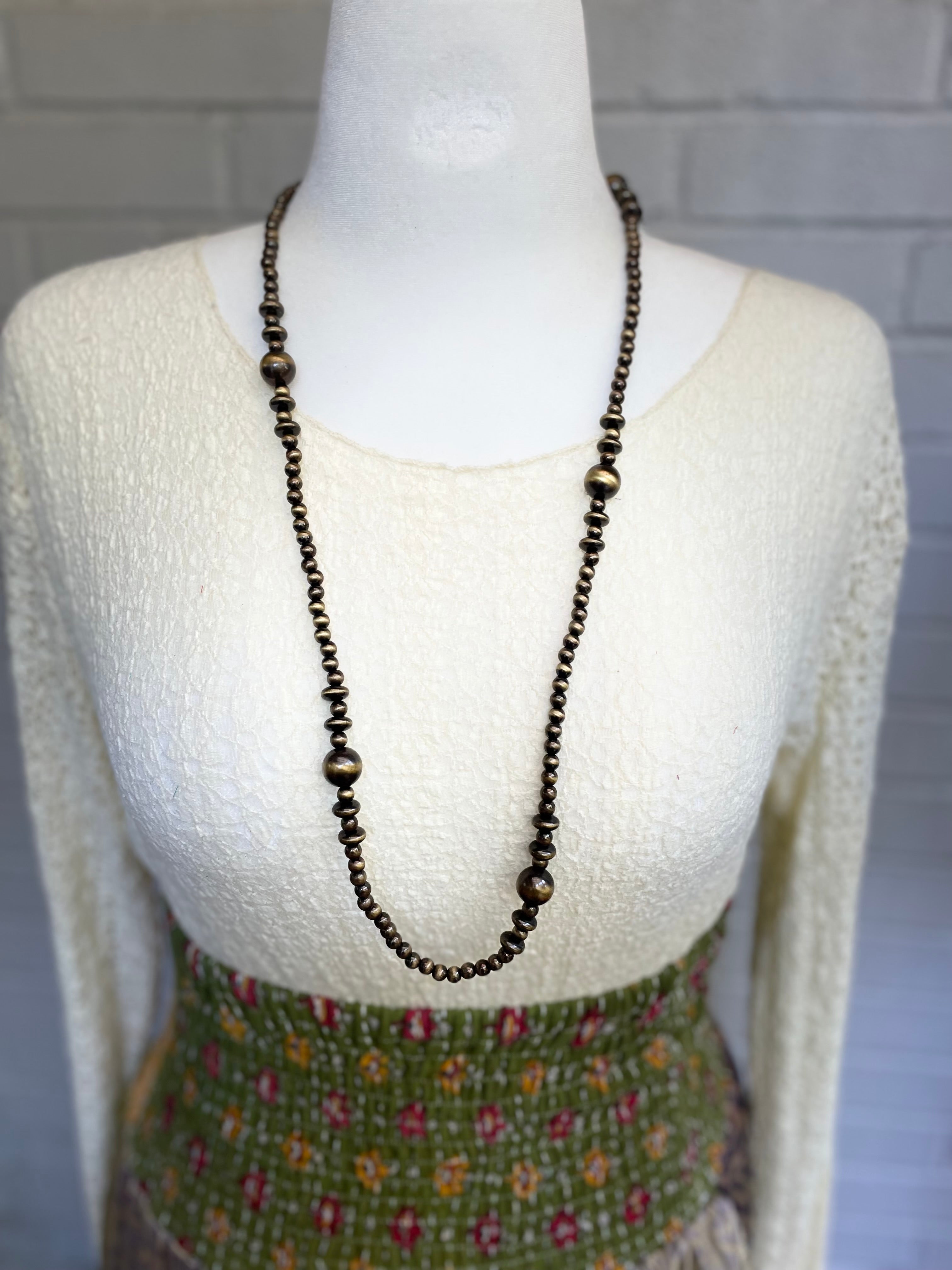 Mixed Round Saucer Navajo Pearl Necklace