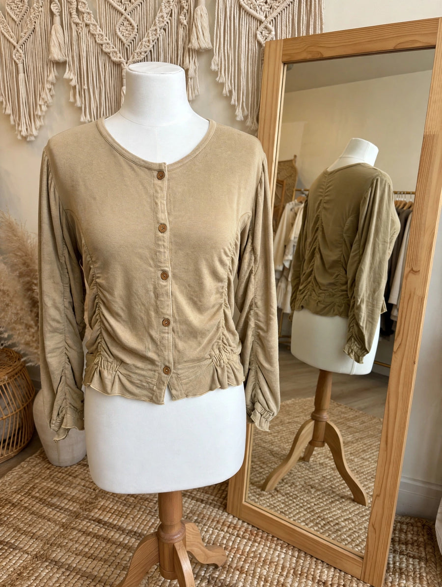 Ruched Romance Cardigan by The Paper Lace