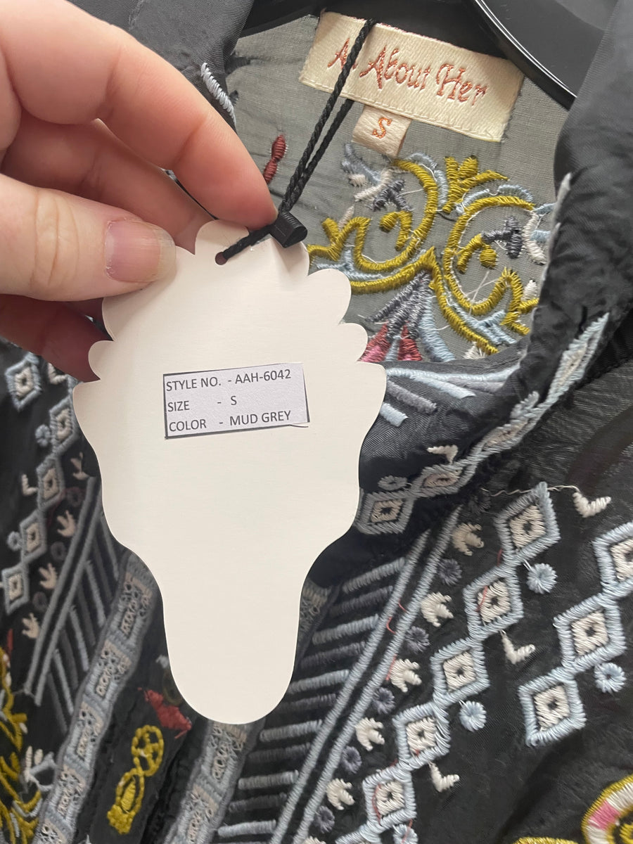 Embroidered Blouse in Black by All About Her