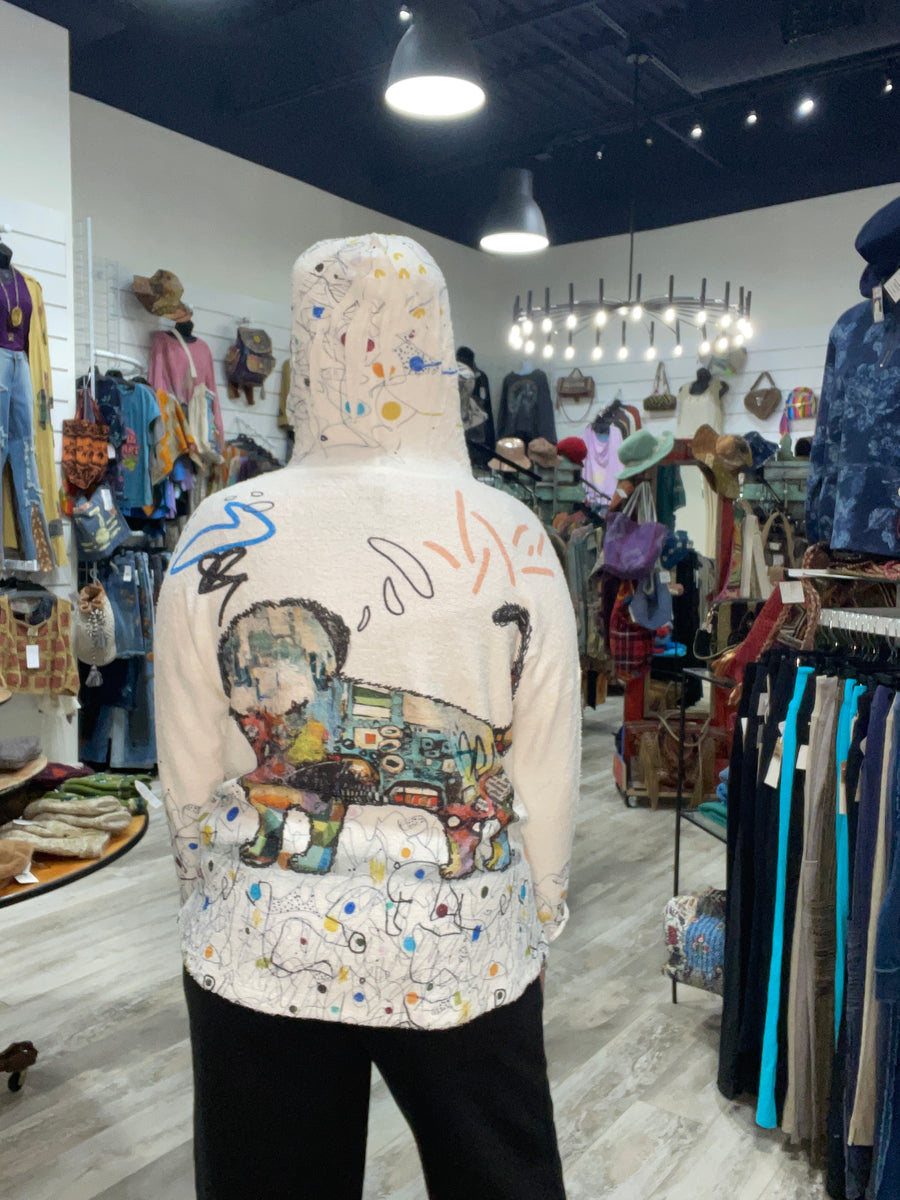 Hooded Pullover in Lulu Print by Inoah