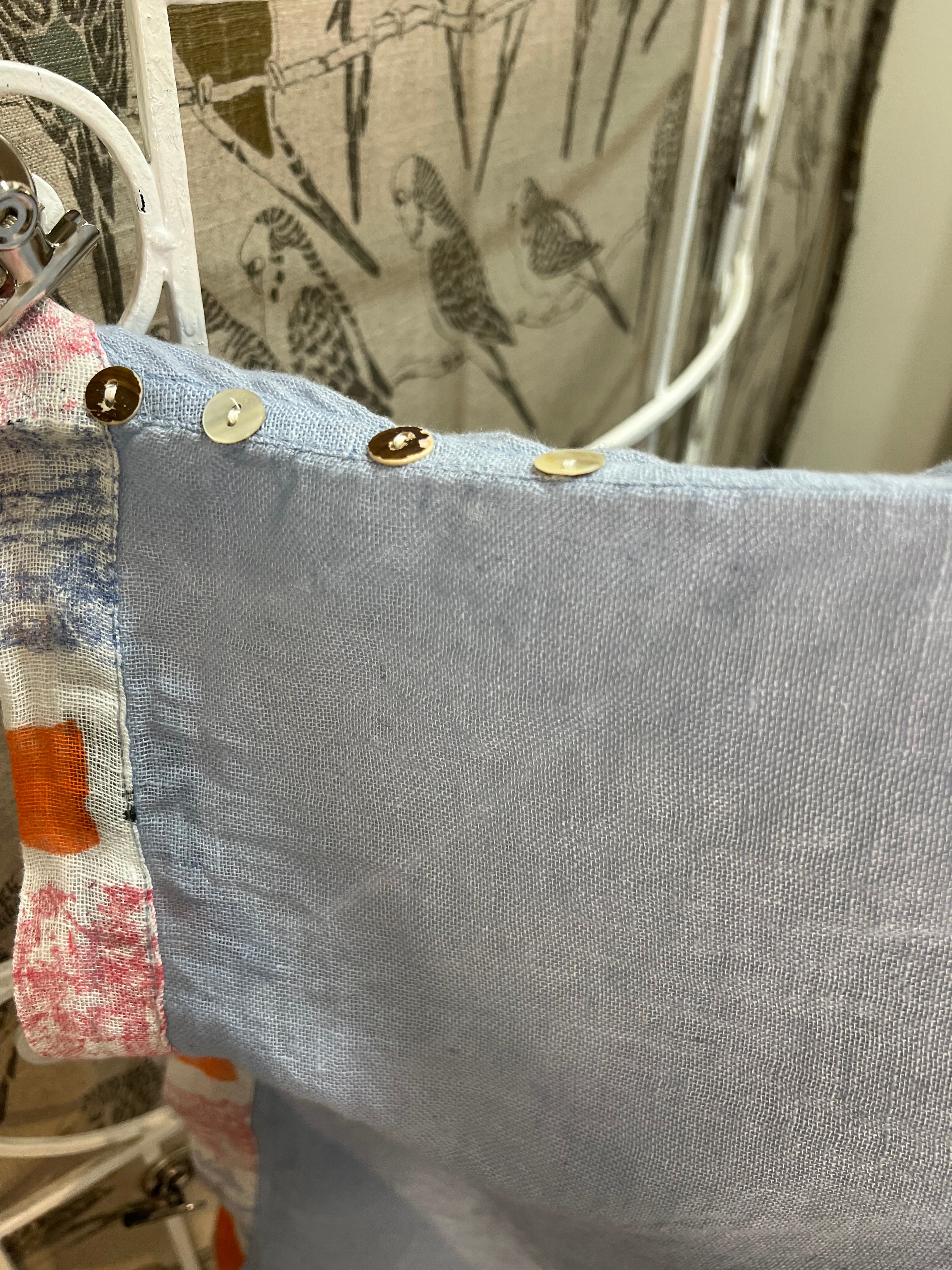 Gauze/Linen Mixed Poncho by Paper Lace