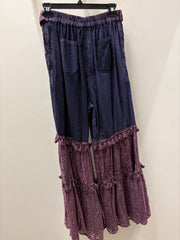 Boho Mixed Media Tassel Pants by Young Threads