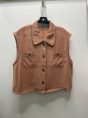 Reworked Sleeveless Flowy Crop Button Down #05