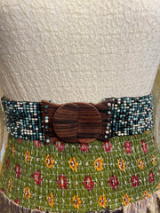 Turquoise Multi Beaded Belt by Bali Queen