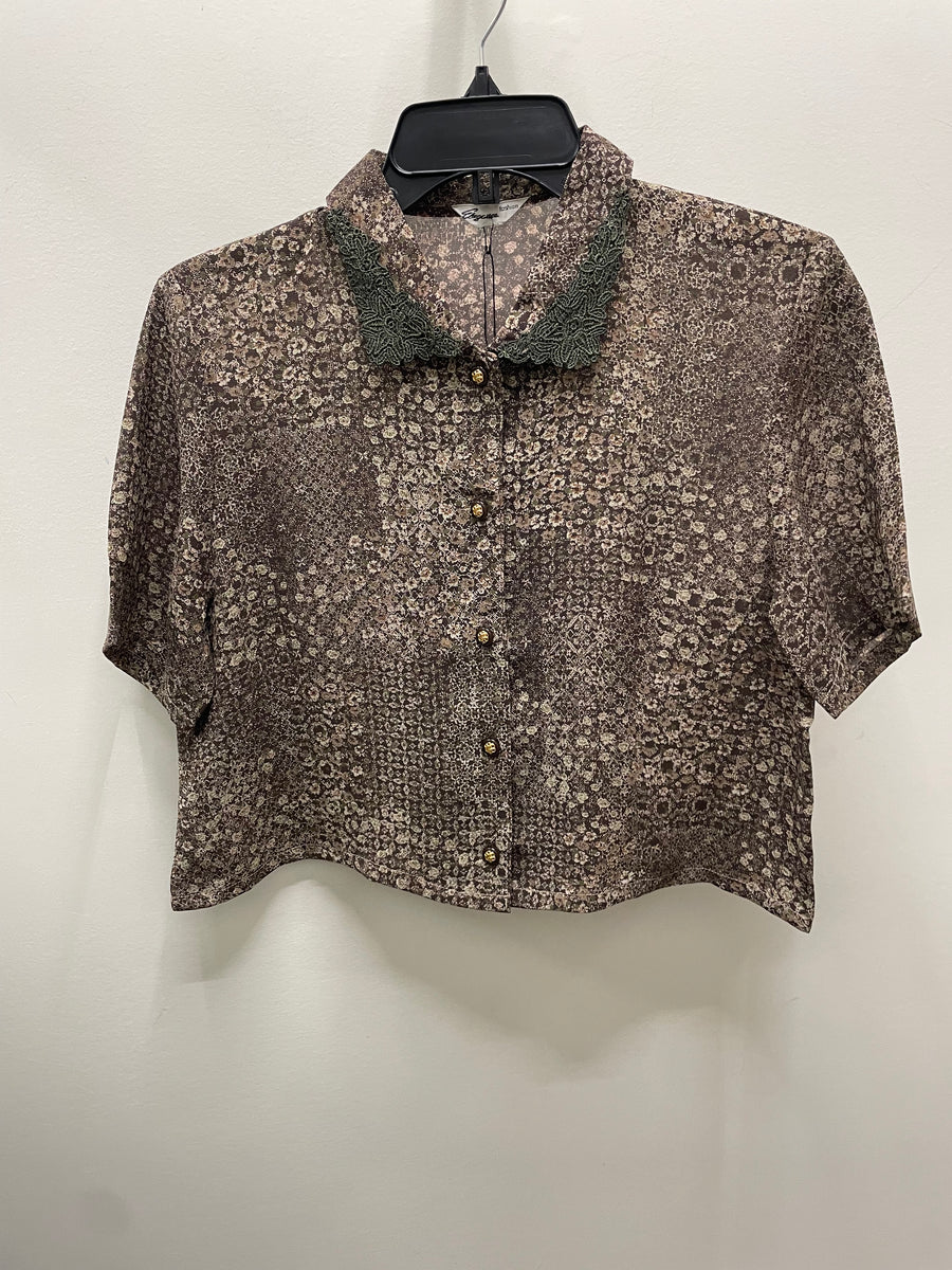 Reworked Flowy Crop Button Down #105