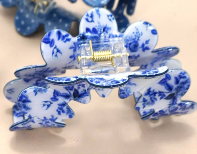 VINTAGE PORCELAIN STYLE HALF MOON HAIR CLAW CLIP Robin Boutique