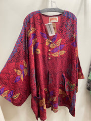 Crepe Sari Gaia Split Tunic #121 by Kantha Bae