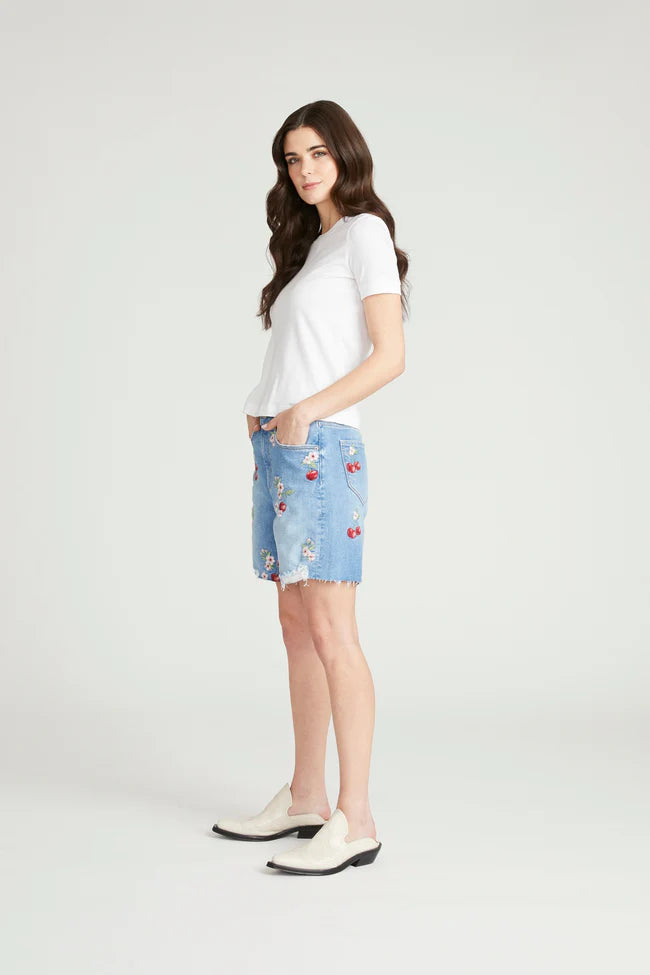 Cayla Short in Cherry on Top by Driftwood Jeans