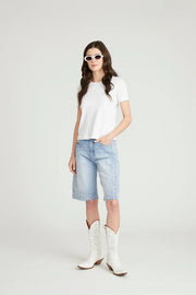 Palmer Barrel Short in Spring Snowflake by Driftwood Jeans