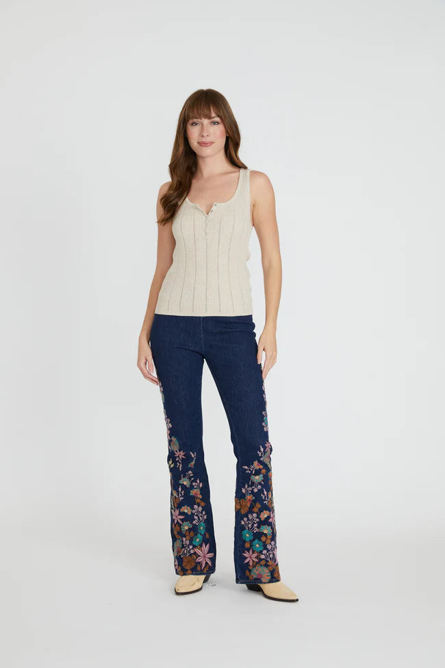 Wide Leg Pull On in Far East Floral by Driftwood