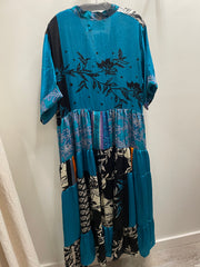 Rasgulla Sari Twilight Maxi Dress #257 by Kantha Bae