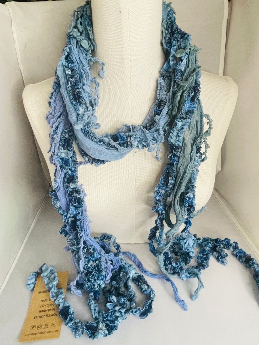 Boho Mixed Tassel Handmade Scarf Necklace