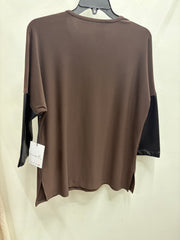 Leather Accent Blouse by Compli K