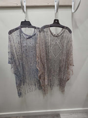 Sequin Mesh Layering Top in Navy by Origami