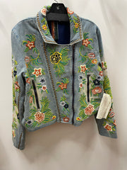 Lucinda Embroidered Denim Motorcycle Jacket by Aratta - Robin Boutique