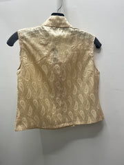 Reworked Sleeveless Flowy Crop Button Down #10