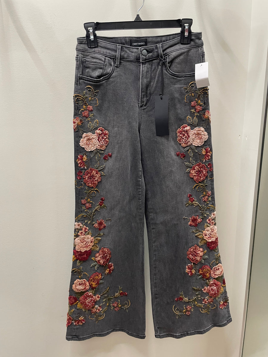 Mona Wide Leg Jean in Black Swan Re-edition by Driftwood