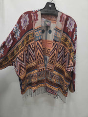 Reversible Teel Tapestry Fringe Top