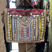 Upcycled Embroidered Market Messenger Bag by Kantha Bae