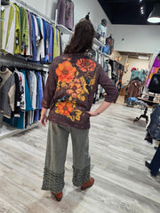 Ruffled Hem Mineral Wash Pants by The Paper Lace