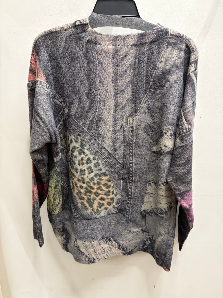 Cozy Illusion Denim Sweater