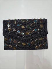 Evening Clutch Handbag with Semi Precious Stones - Robin Boutique