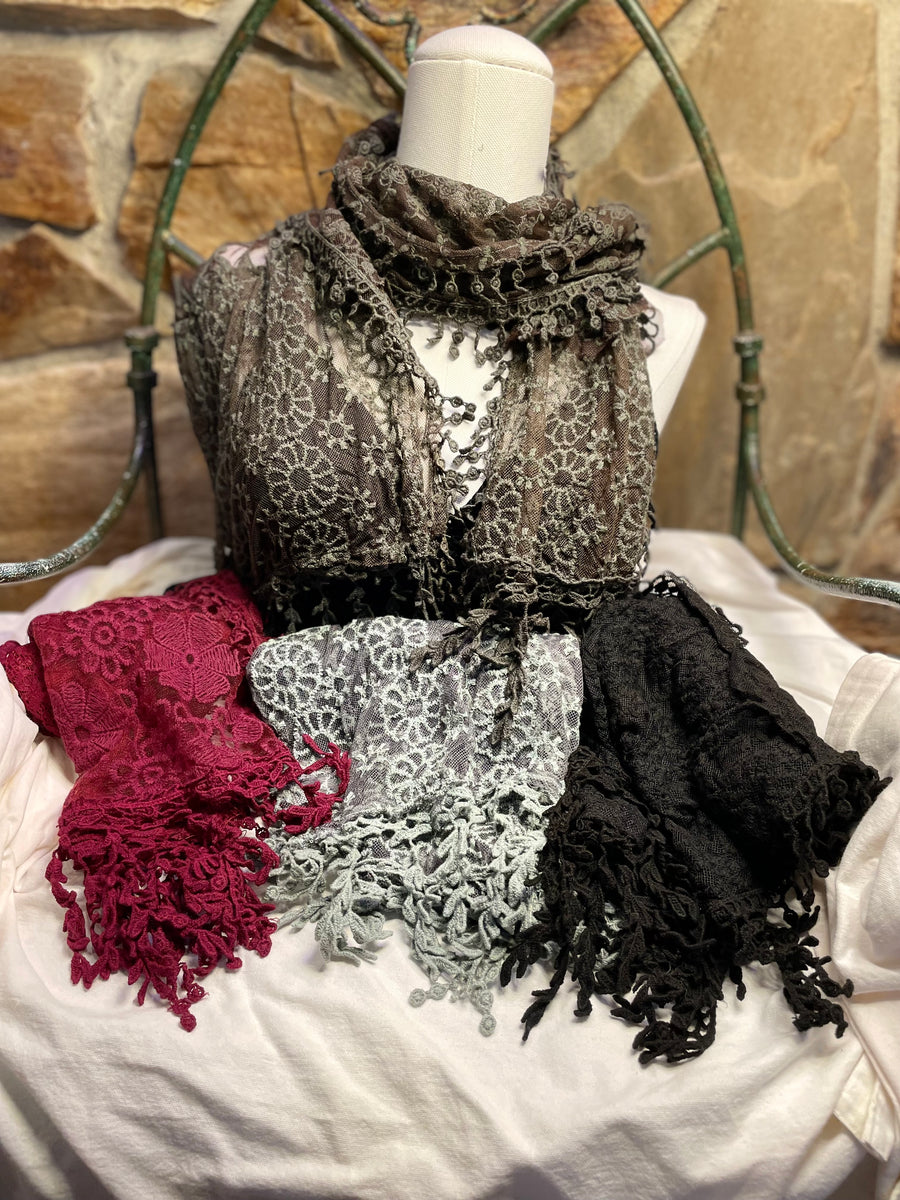 Boho Mixed Embroidered Handmade Scarf Necklace