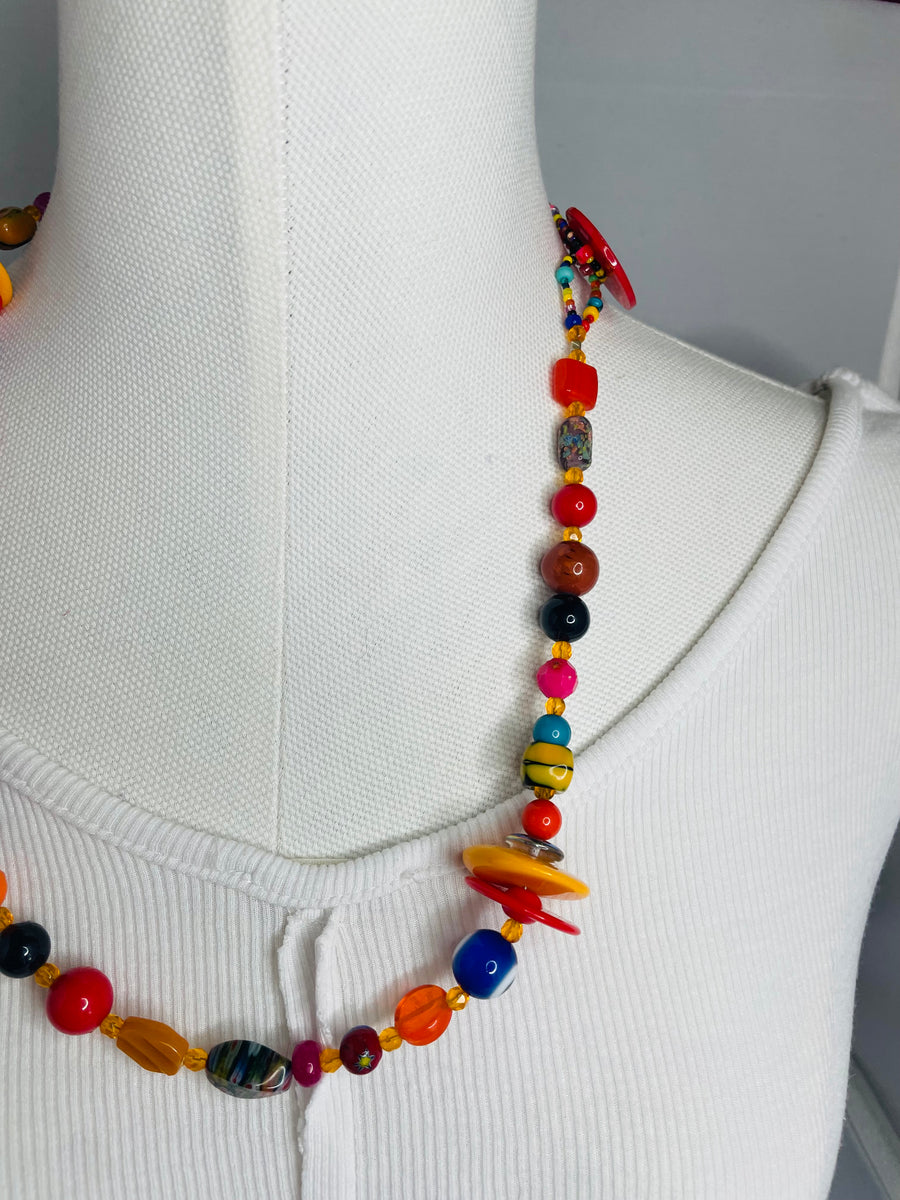 Red Glass Necklace by The Vintage Jewel