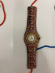 Embellished Fabric Watch Cuff by IPNG Design
