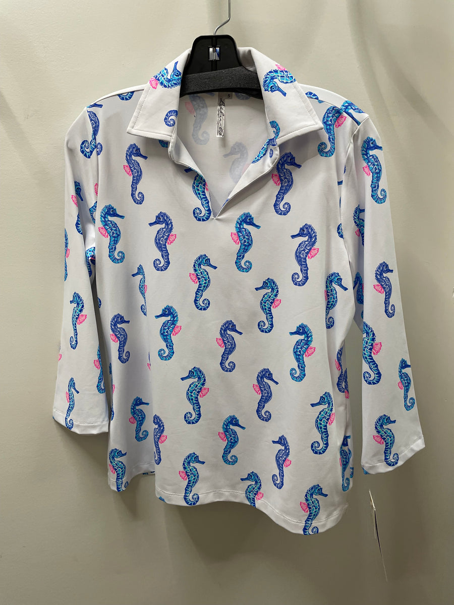 UPF V-Neck 3/4 Sleeve Top by Lulu-B