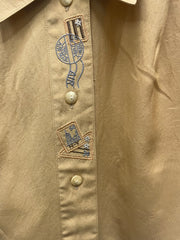 Reworked Sleeveless Flowy Crop Button Down #07