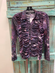 Button Down Ruched Shirt by Adore from Robin Boutique.
