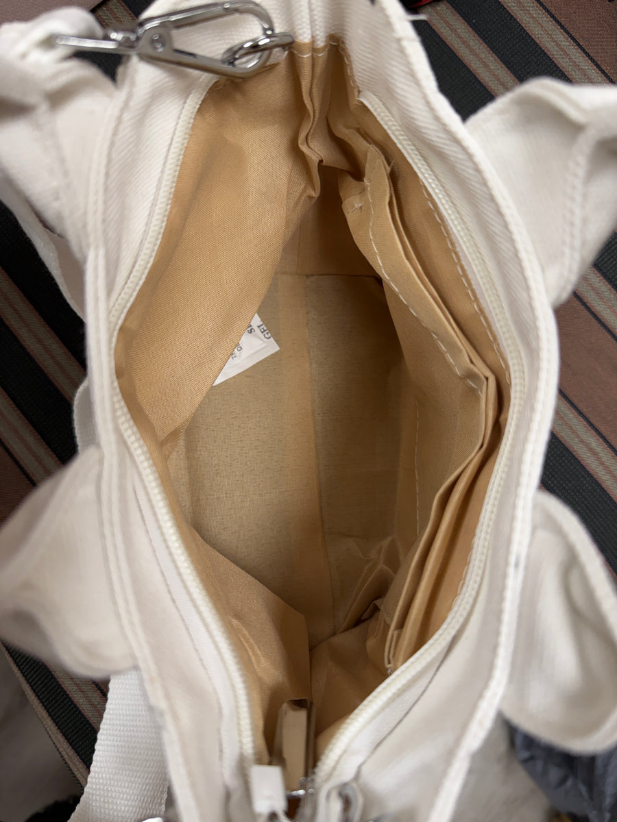 Small Canvas Tote Handbag with Detachable Shoulder Strap