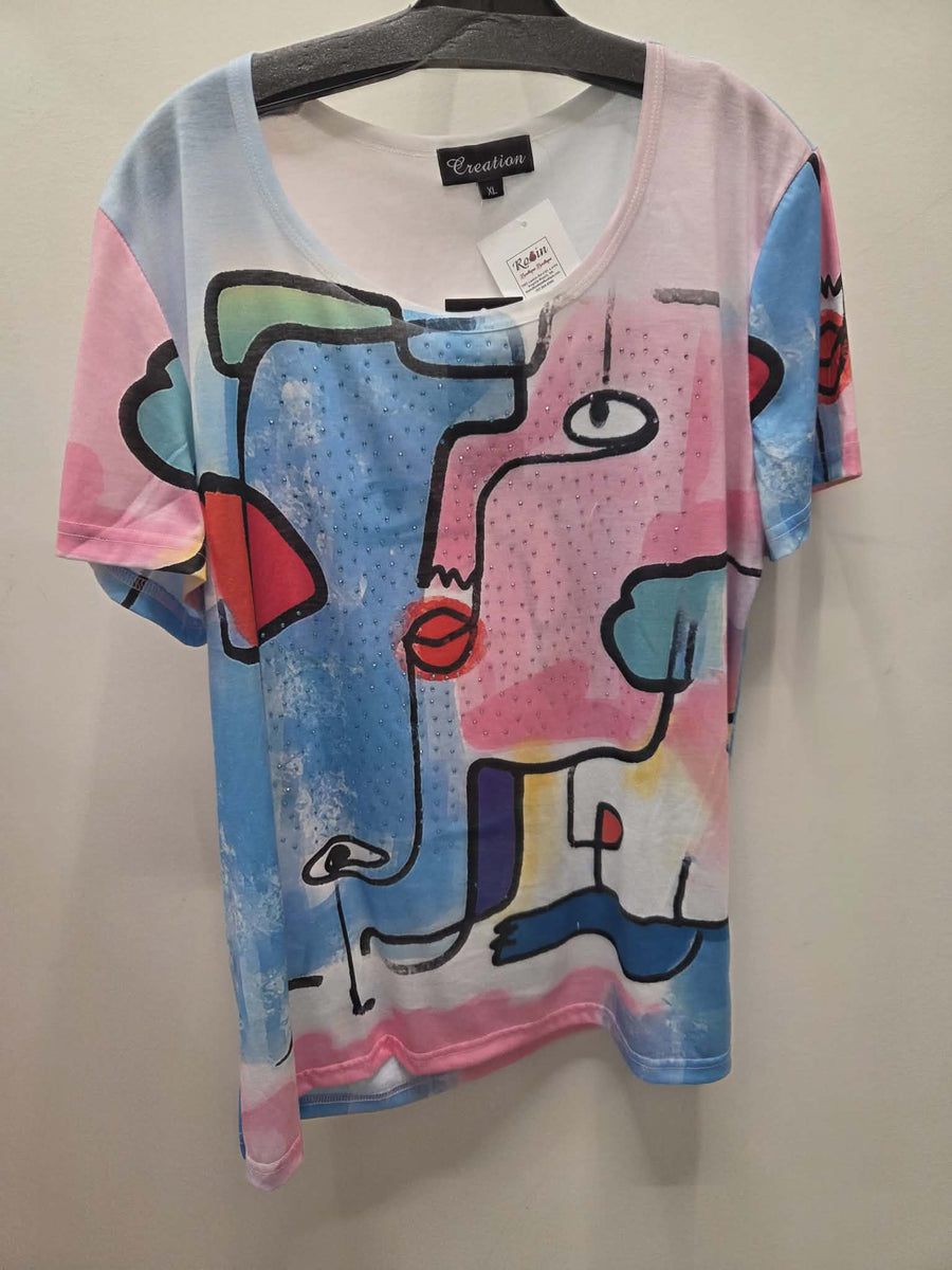Abstract Face Tee by Creations Robin Boutiuqe