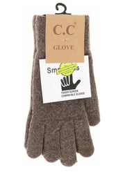 Soft Recycled Yarn Gloves by C.C. Beanie with touch screen G-2075