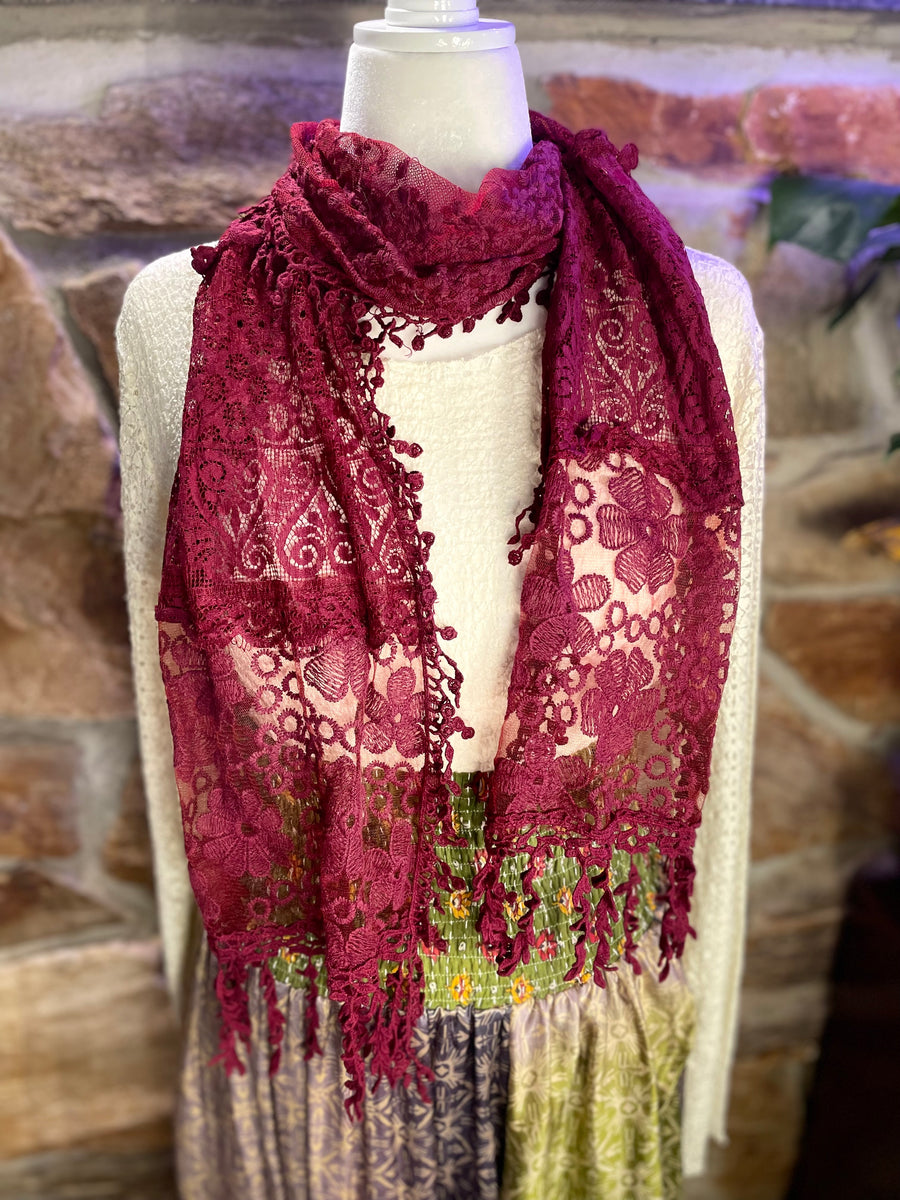 Boho Mixed Embroidered Handmade Scarf Necklace