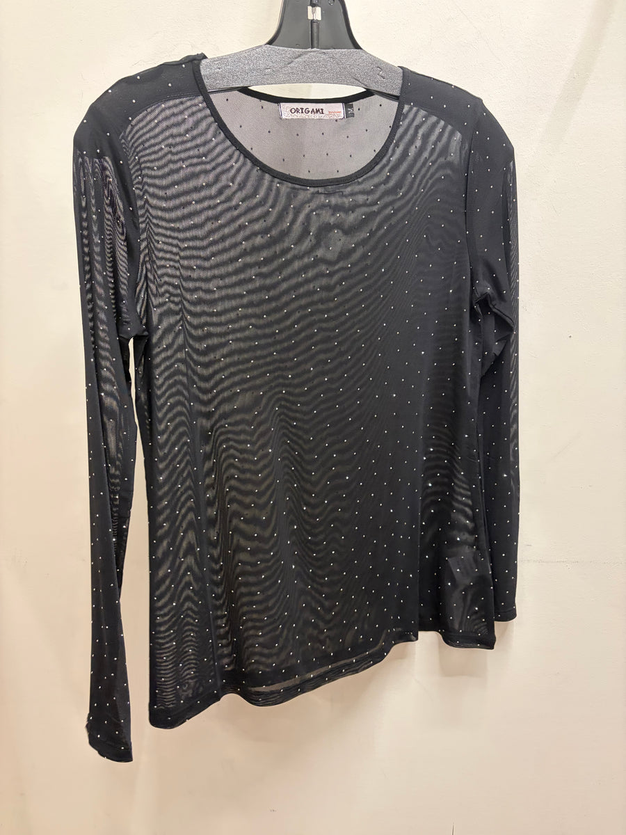 Sparkly Sheer Mesh Layering Shirt by Origami
